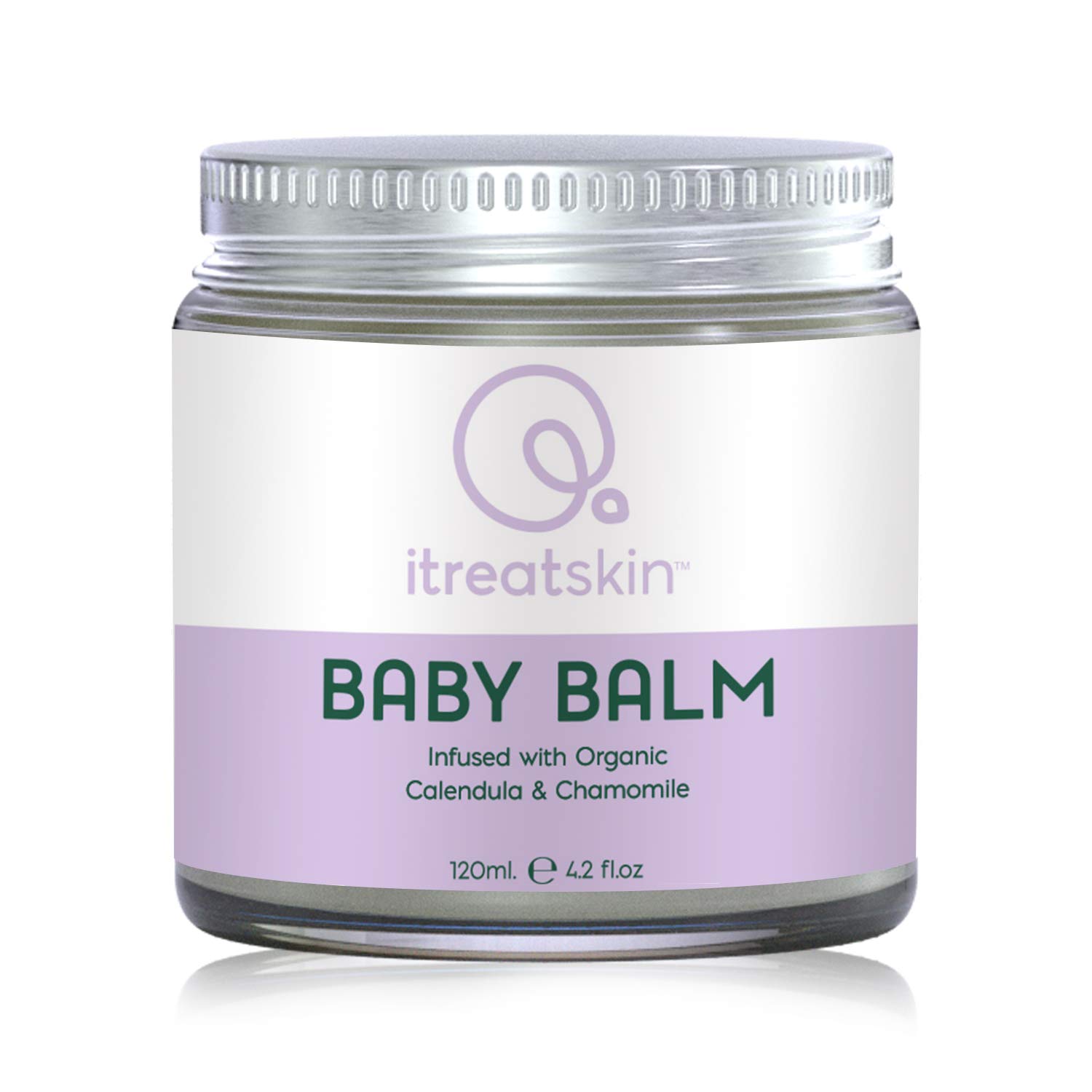 itreatskin Baby Balm - Organic Moisturiser for Babies and Adults, for Cradle Cap and Rash Relief with Coconut Oil, Chamomile and Calendula - 120 mL
