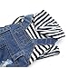 DOGGYZSTYLE Small Dog Hoodie Clothes Cute Stripe Shirts Denim Jumpsuit One-Piece Outfit for Small Medium Dogs Cats Boy Girl Chihuahua Blue Jeans Overalls Puppy Costume (Blue,S)