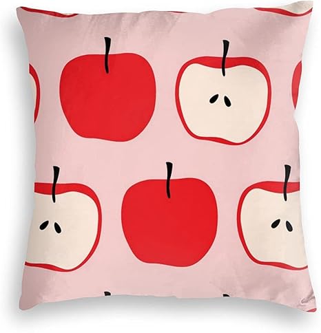 Amazon Co Jp りんご柄 クッションカバー 枕カバー 装飾枕カバー 座布団カバー 柔らか可愛い 車 クッションソファ背当て 隠すファスナー付き ホーム キッチン