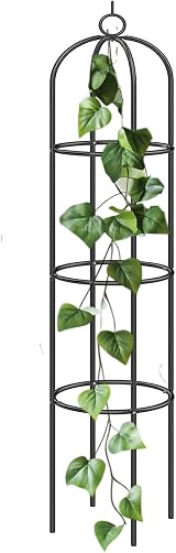 DIVCHI 1.9m Steel Garden Obelisk Climbing Plant Support Black