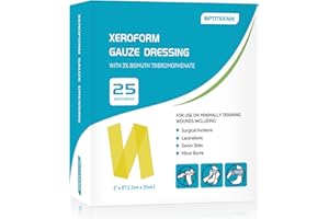 OPTITEKNIK Xeroform Petrolatum Dressing Non-Adherent Occlusive Fine Mesh Gauze Pad, Gentle Patch for Burns, Laceration, Surgical Incisions & Skin Grafts (1"x8" Pack of 25)