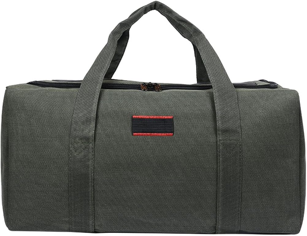 wonderfulwu Canvas Duffel Bag, Large Capacity Canvas Tote Duffle Laptop