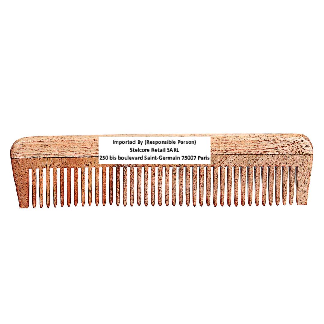 SVATV HANDCRAFTED NEEMWOOD COMB FOR DETANGLING HAIR FOR THICK, CURLY AND WAVY HAIR, NON-STATIC AND ECO-FRIENDLY WITH WIDE TOOTH FOR GROOMING HAIR COMB - (N-42)