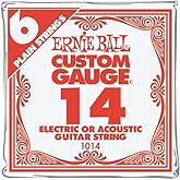 Ernie Ball Nickel Plain Single Guitar String .014 6-Pack
