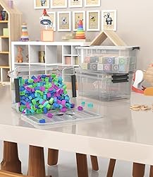 WYT Clear Storage Latch Bins, 6-Pack Storage