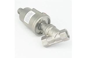1/2" BSPT Female Normally Open 304 Stainless Actuated Pneumatic Angle Seat Steam Valve with New-Type Stainless Head