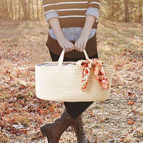 image for UBBCARE Baby Diaper Caddy Organizer Cotton Rope Storage Basket Nursery