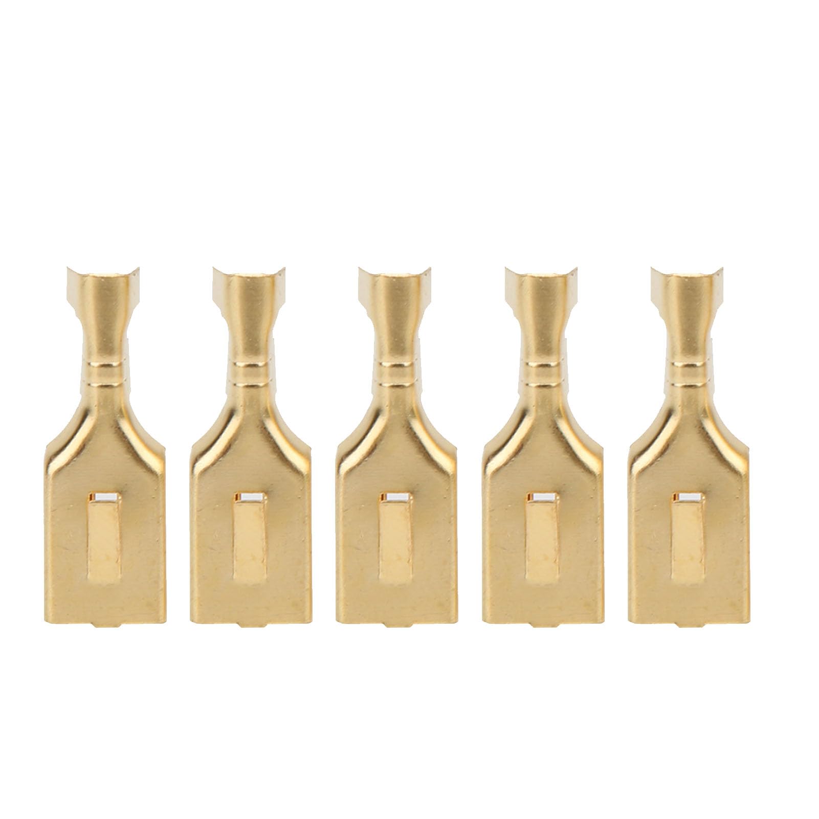 FTVOGUE 100 Pcs Brass Spade Blade Terminal, Golden, 7.8mm