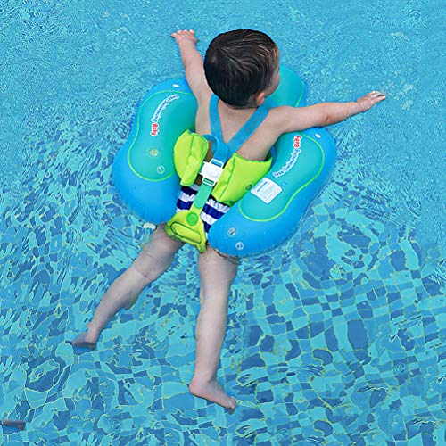 Free Swimming Baby Inflatable Baby Swimming Pool Float with Sun Protection Canopy (Blue, XL)