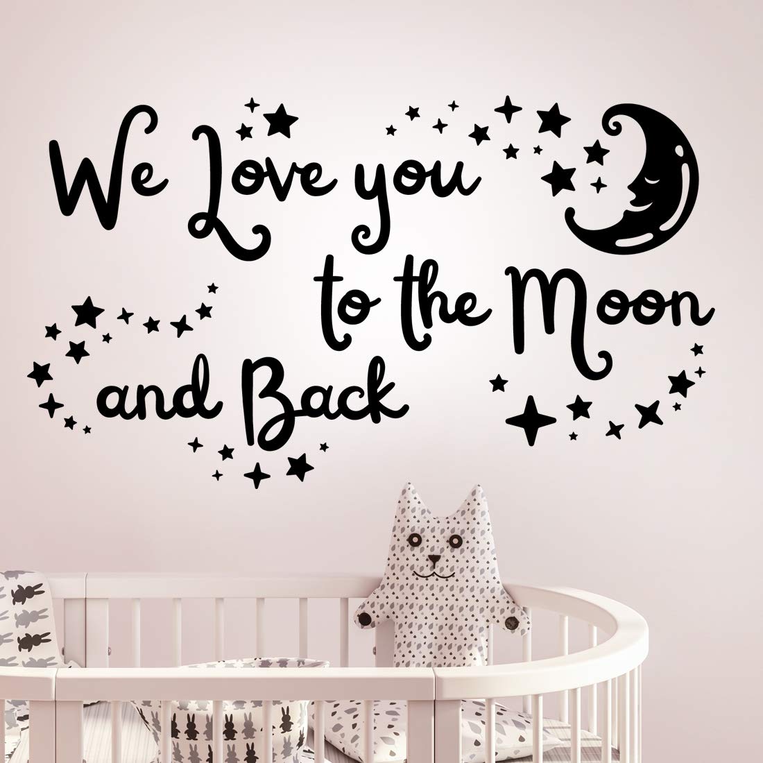We love you to the moon and back wall art sticker nursery quote kids canvas stickers quotes bedroom baby room prints poster picture decor print animal decal kid inspirational children vinyl decoration