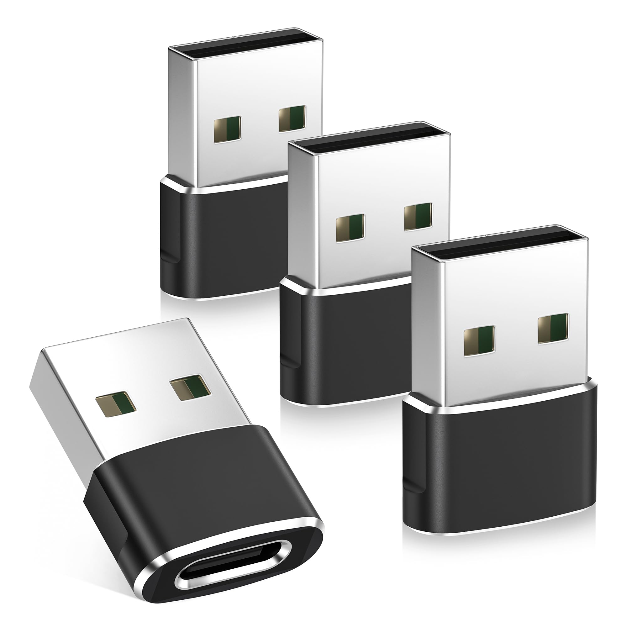 BASESAILOR USB C Female to USB Male Adapter 4P,USB Type C to USB A Charger Converter for Apple Watch iWatch 11 10 9,iPhone 17 16 15 14 13 12 Max Plus,AirPods Pro 3,iPad Air 5 Mini 7,Galaxy S24 S25 S26