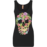Flower Skull Women's Tank Top Sugar Skull Calavera Dia de Los Muertos Top