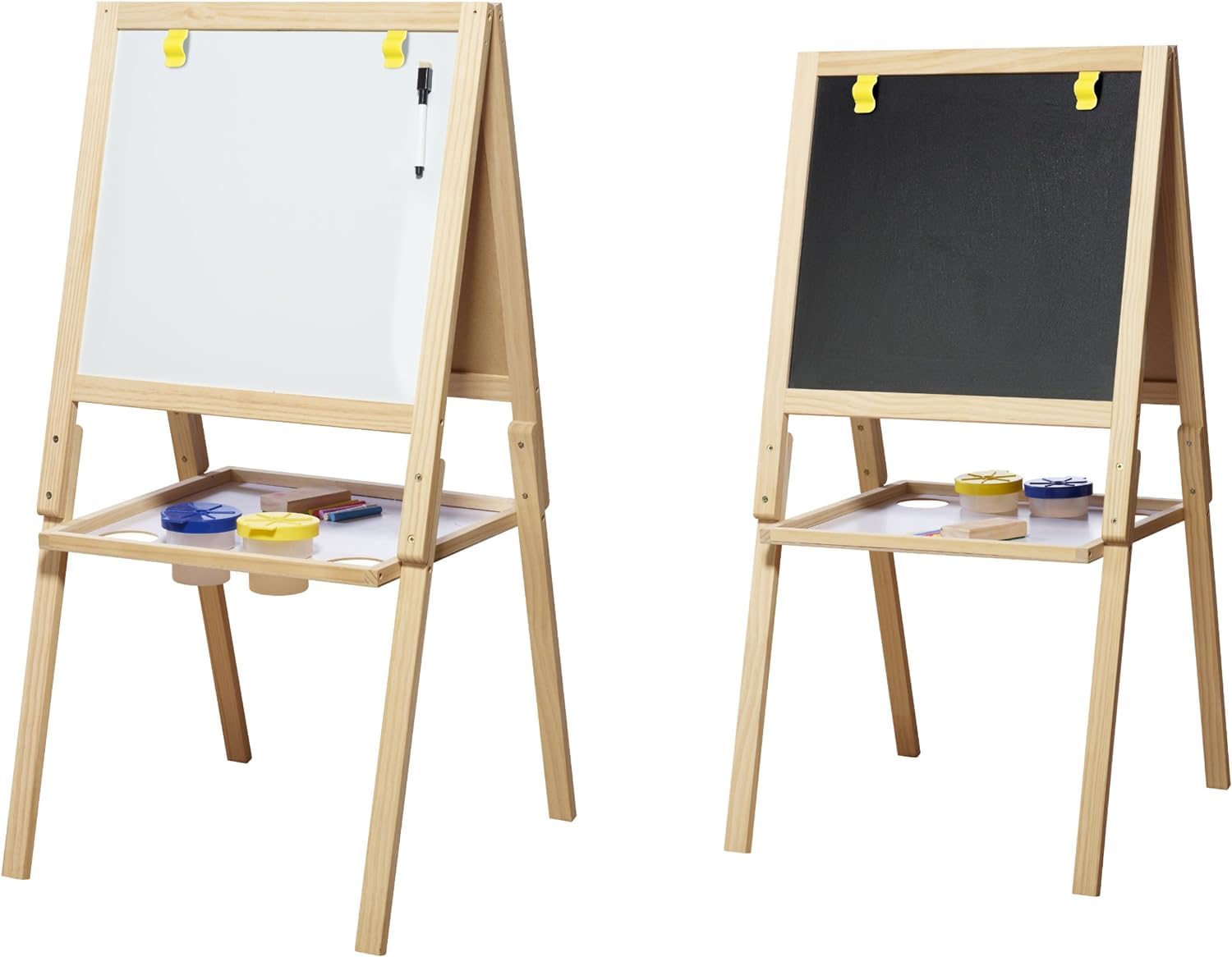 Casdon Wooden Easel | Double-Sided Easel for Children Aged 3+ | 2-in-1 Blackboard and Whiteboard for Your Little Artists!