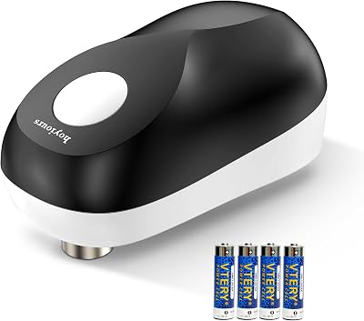 hoyiours Electric Tin Opener Automatic Cordless One Touch Smooth Edge Arthritic