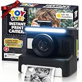 TOY Life Kids Instant Print Camera, 1080P, Ages 3-12, Black | 2.4 in screen, 3 paper rolls, 32GB card, 16x zoom, Type-C charging