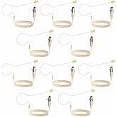 10 Pack Headset Headworn Microphone Single Ear Headset Mic Mini XLR 3Pin TA3F Plug Hands Free Mic for AKG Samson with 1.5m Cable Windscreen,Work for Singing,Lecture,Stage