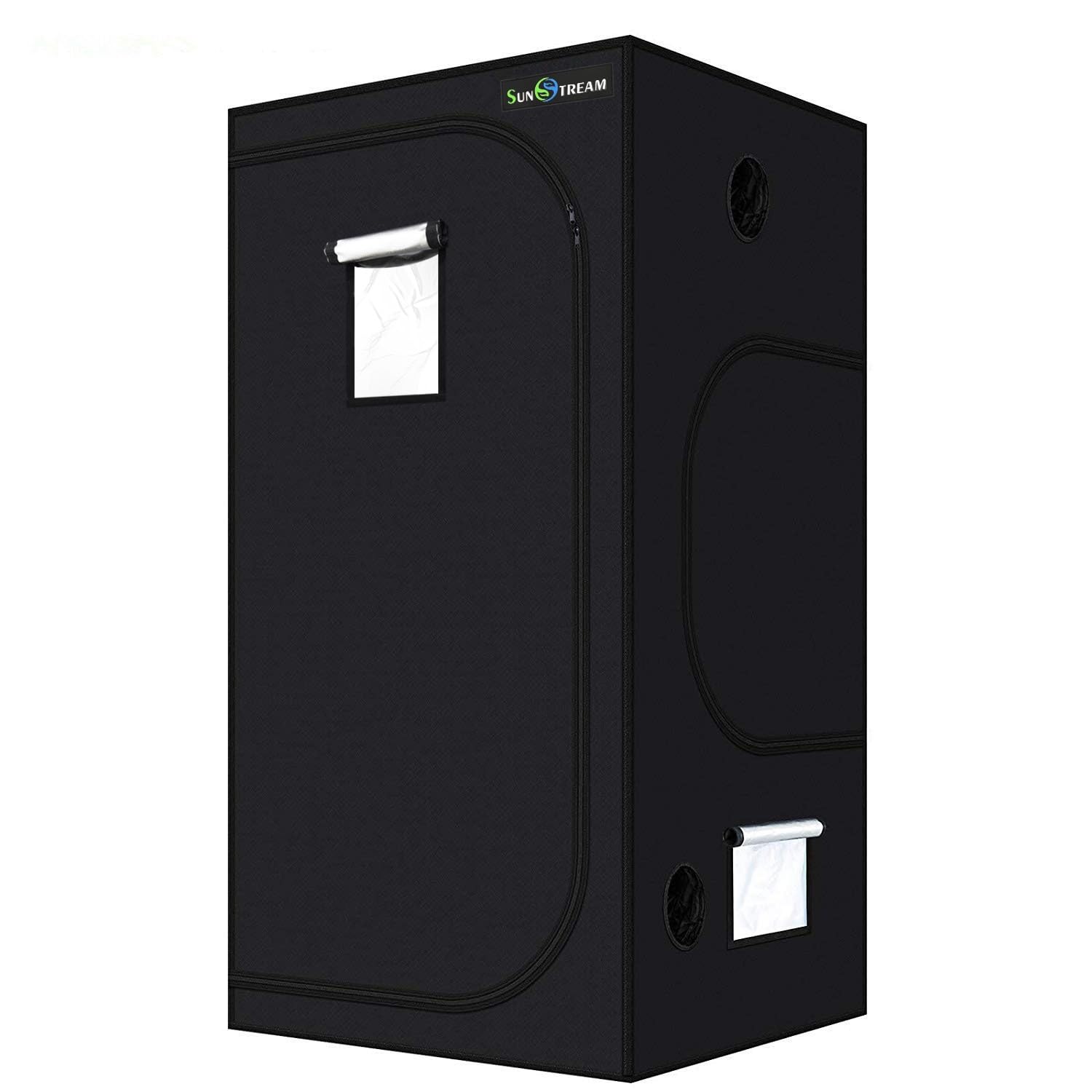 SunStream Hydroponic 2x2 FT Small Grow Tent 24"x24"x48"(60x60x120cm) for Indoor Seedling Plant Growing, Water-Resistant LightProof 600D Oxford Mylar Grow Tents