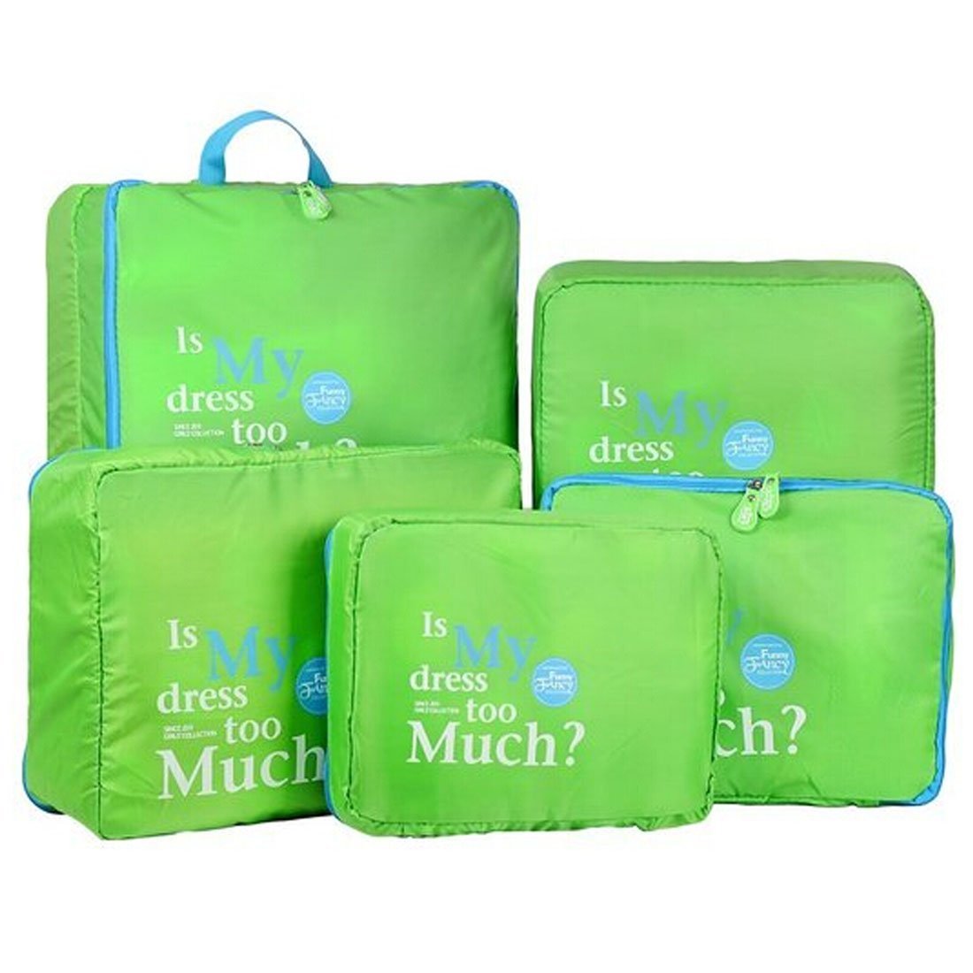 LerBen® 5pcs Travel Essential Bag-in-Bag Travel Luggage Organizer Storage Handle Bag Pouch Set Green
