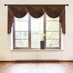 ELKCA Thick Chenille Window Curtains Valance for