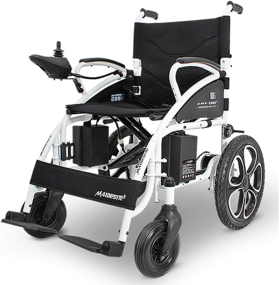RDJM Electric Wheelchairs, Foldable Lightweight Electric Power Wheelchairs Seat Width 41cm Bearing capacity 100kg, Drive 13 miles
