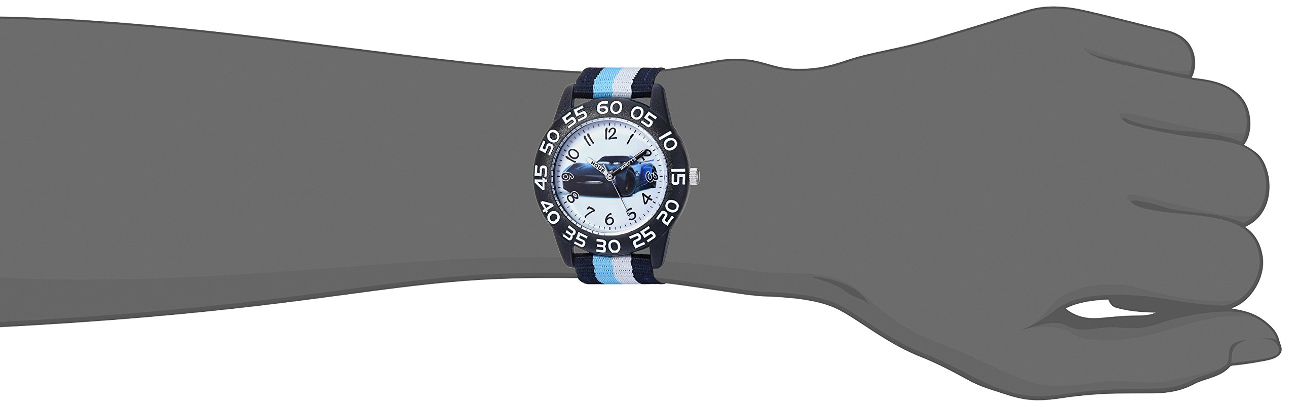 Disney Pixar Cars Lightning McQueen Mater and Mack Watch for Kids - Boys Watch - Toddler Watches - Kids Toys Boys - Disney for Toddler - Watches Teen - Blue Bezel - Multicolor Nylon Strap