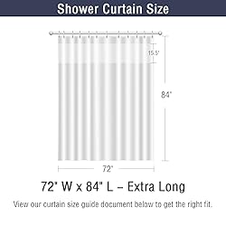 Gibelle Extra Long Shower Curtain 72 x 84, Waffle