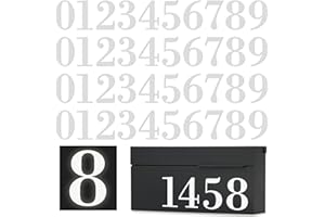 BVNUD 40 Pieces Reflective Mailbox Numbers Decal, Mailbox Stickers, Modern House Numbers, Vinyl Stickers, Easy to Read, Die Cut Decal, Modern, Classic (3 inch)