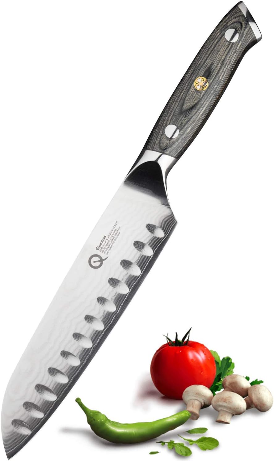 Taylors Eye Witness Quantum Pakka Wood Handle Santoku Knife, 17.5cm / 8” Blade. Premium High Hardness Exotic Super-Steel Core