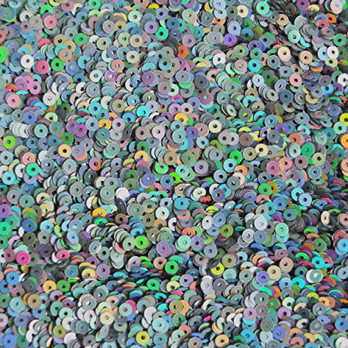 3mm Sequins Flat Round Dark Silver Lazersheen Reflective Metallic. Made in USA