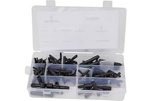 113PCS Automotive Vacuum Connector Assortment Kit with Nylon Tee Fittings for Car Maintenance and Replacement, Includes Plast