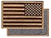 American Flag Embroidered Patch Reverse Tan Brown w/Velcro Brand Fastener