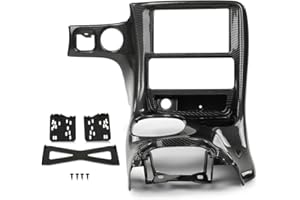 PIT66 Dash Bezel Kit Double Din Center Radio Compatible with Chevy Corvette C5 1997-2004 10407815 Carbon Fiber Black