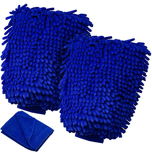 Car Wash Mitt - Kasonic Premium [2 Pack] Extra Large of 8" x 11" Microfiber Wash Sponge; Scratch Free Wash Glove with XL Size Polishing Cloth for Car/SUV/Truck - Thumbnail 7
