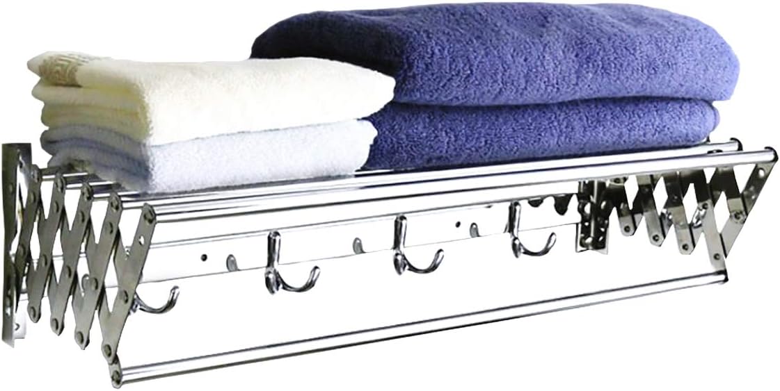 ybaymy 80CM Extendable Wall Mounted Stainless Steel Clothes Airers