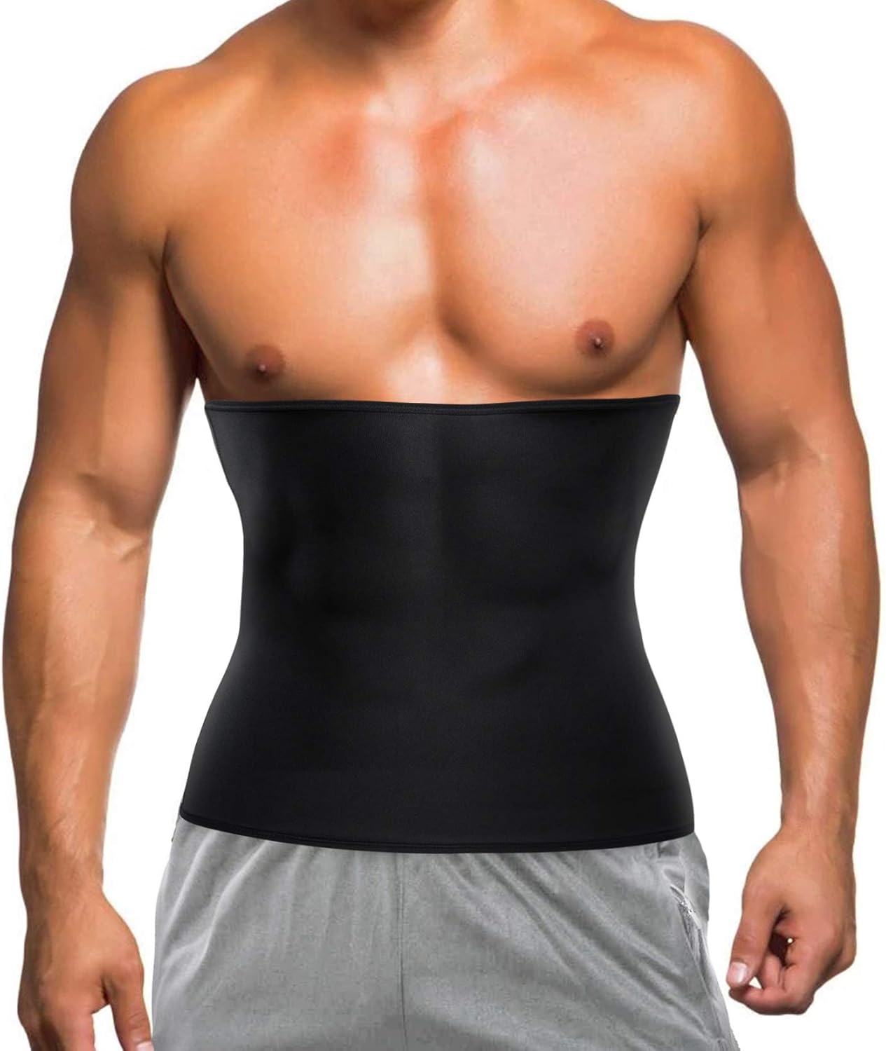 LODAY Waist Trimmer for Men Weight Loss,Stomach Trainer Sweat Workout Shaper,Neoprene-Free Slimming Sauna Belt: Clothing