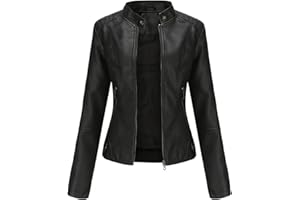 DEAR MODEL Faux Leather Jacket Women Bomber Jacket Women's Belted Motorcycle Jacket