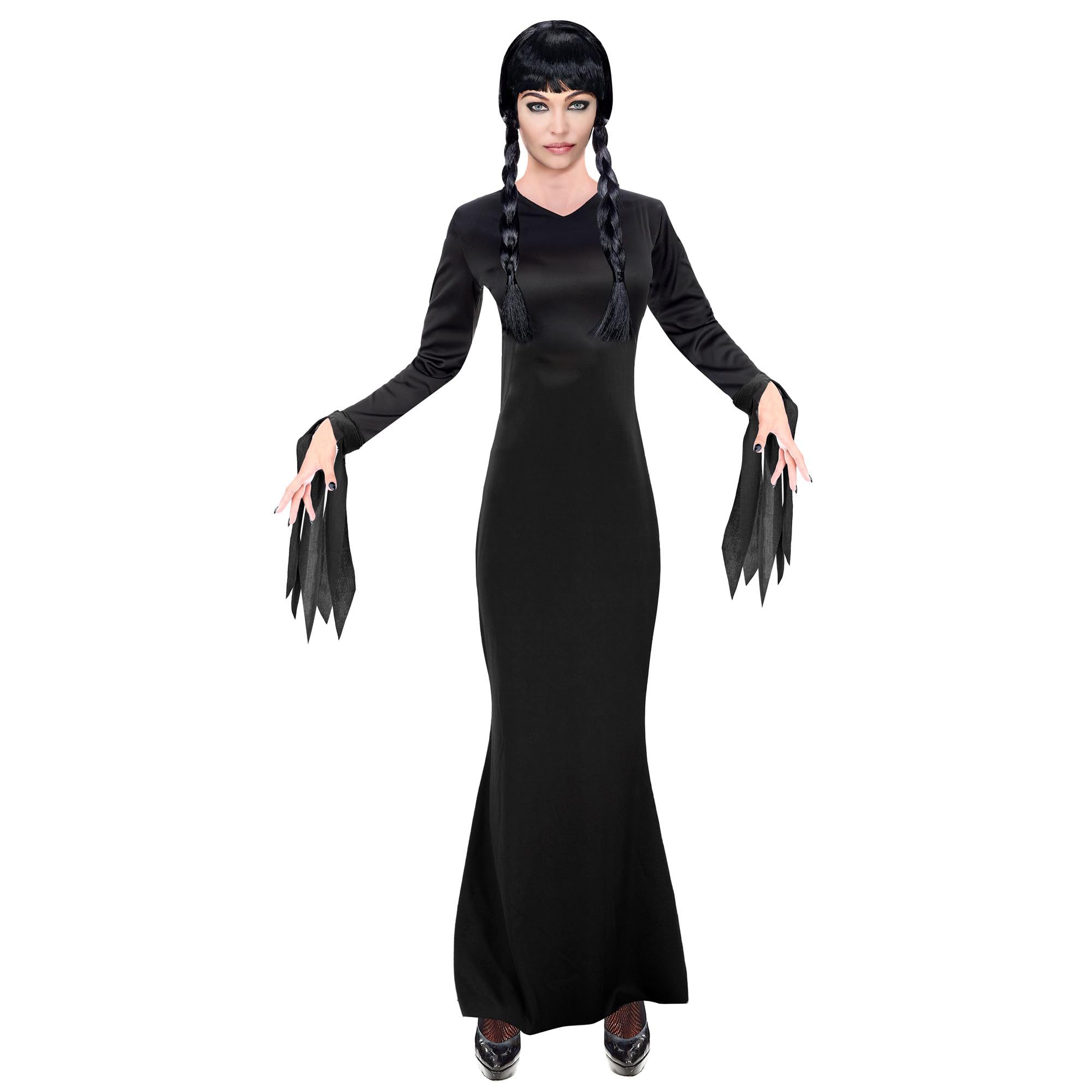 Widmann 60613 - Dark Girl Costume for Adults, Women, Gothic, Horror, Fairytales, Halloween, Carnival, Size L