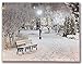 Hong Art-Stretched And Lighted Wall Art-Winter Snowy Scene With Street Lamp- Streetscape Photo Canvas Prints-Battery Operated for Father's Day and Home Decoration-12x16 Inch HA-17-CP-054
