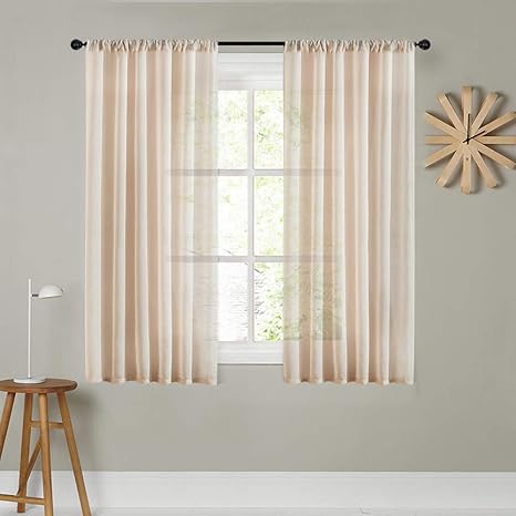 short sheer curtains 45 inches long bedroom transparent sheers small curtains kitchen curtains nursery basement small rod pocket windows treatment