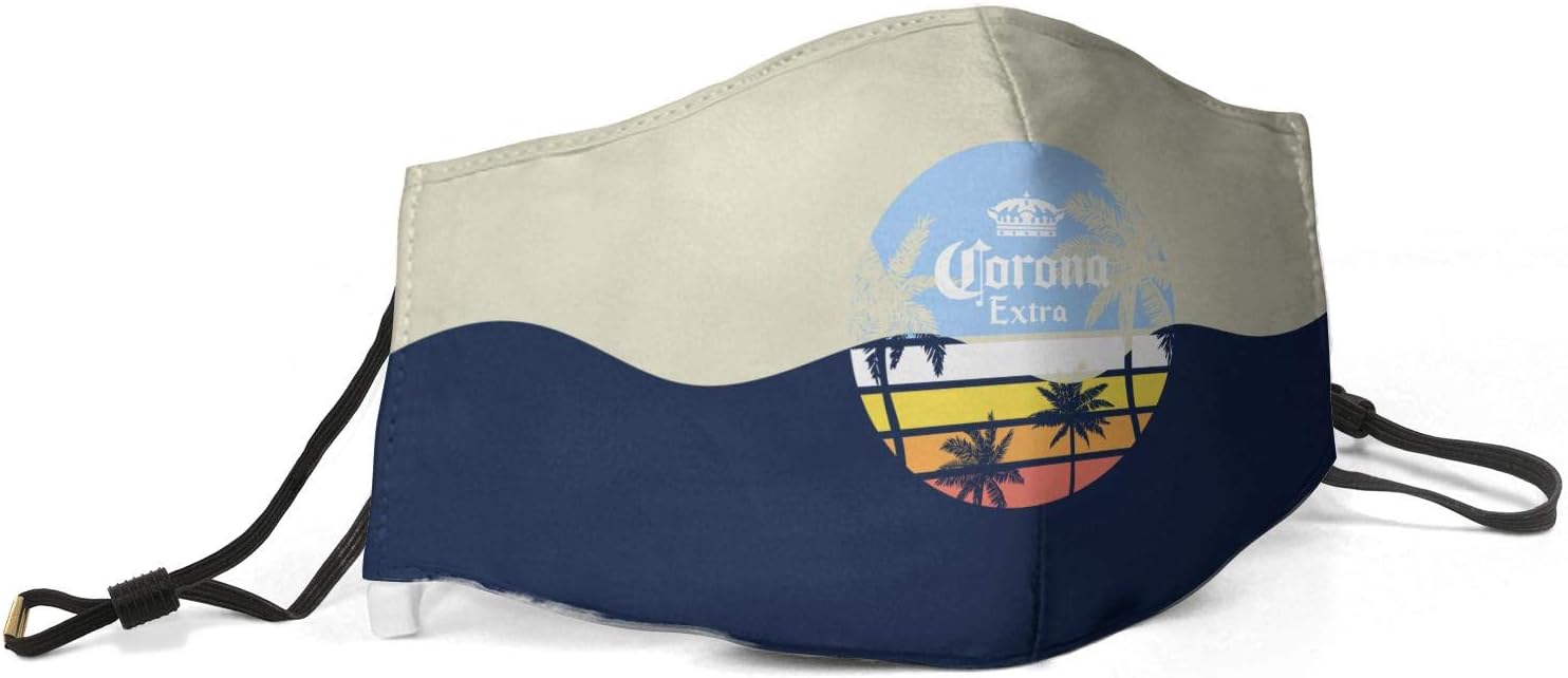 Pacnnmn Face Mask Reusable Nose Mouth Covers Adult Adjustable Corona-Extra-Beer-Coconut-Tree- Face Covers for Girls Boys