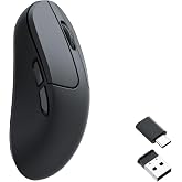 Keychron M3 Mini Wireless Optical Mouse, Bluetooth 5.1/2.4 GHz/Wired Gaming Mouse, Programmable PixArt 3395 Sensor with up to 26,000 DPI/ 650 IPS, Lightweight Ergonomic for Windows Mac Linux - Black