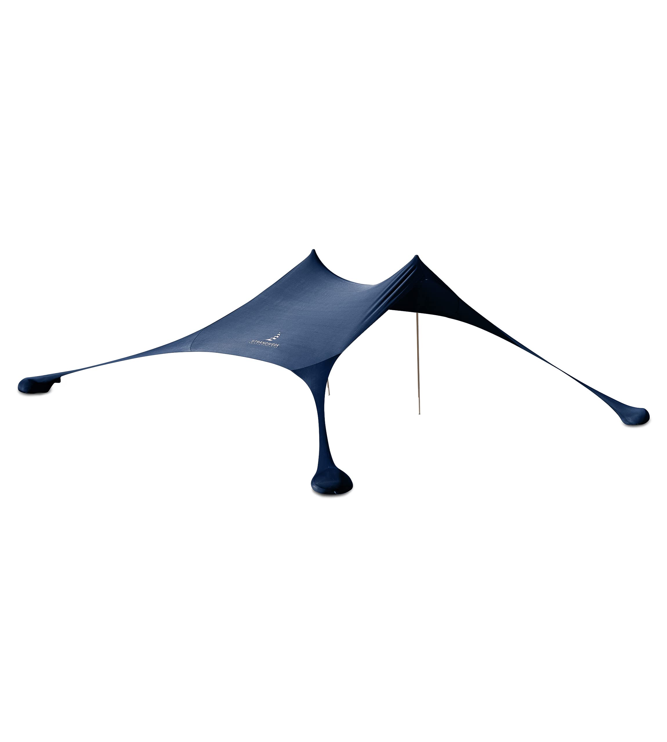 Premium Lycra Beach Tent - Beach Shelter Pop-Up Awning with Aluminium Poles and Sand Anchors "Ole" Dark Blue
