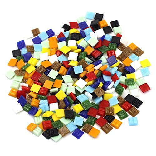 200 Gram Mixed Color Mosaic Tiles Glass Mosaic with Plastic Box for Home Decoration DIY Crafts Supply, 1 by 1 Centimeter - Thumbnail 6