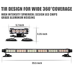 WINECO Amber White 29.5" LED Rooftop Strobe Lights