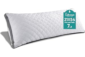 Oubonun Premium Adjustable Loft Quilted Body Pillows - Firm and Fluffy - Quality Plush - Down Alternative - Head Support Pillow - 21"x54"