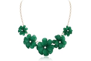 Flyonce Flower Collar Necklace, Floral Flowers Statement Summer Beach Chokers Necklaces for Women