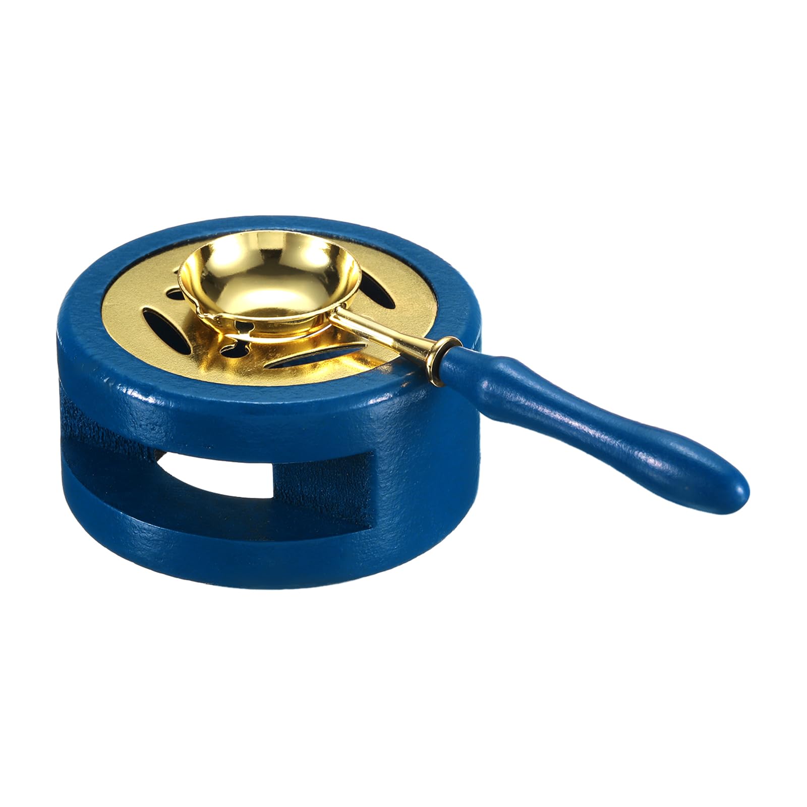 PATIKIL Wax Stamp Seal Kit, Wax Seal Warmer with Melting Spoon Retro Melt Stove Pot Furnace Tool for Wax Sealing Bead Letter Envelope Stamp DIY, Dark Blue