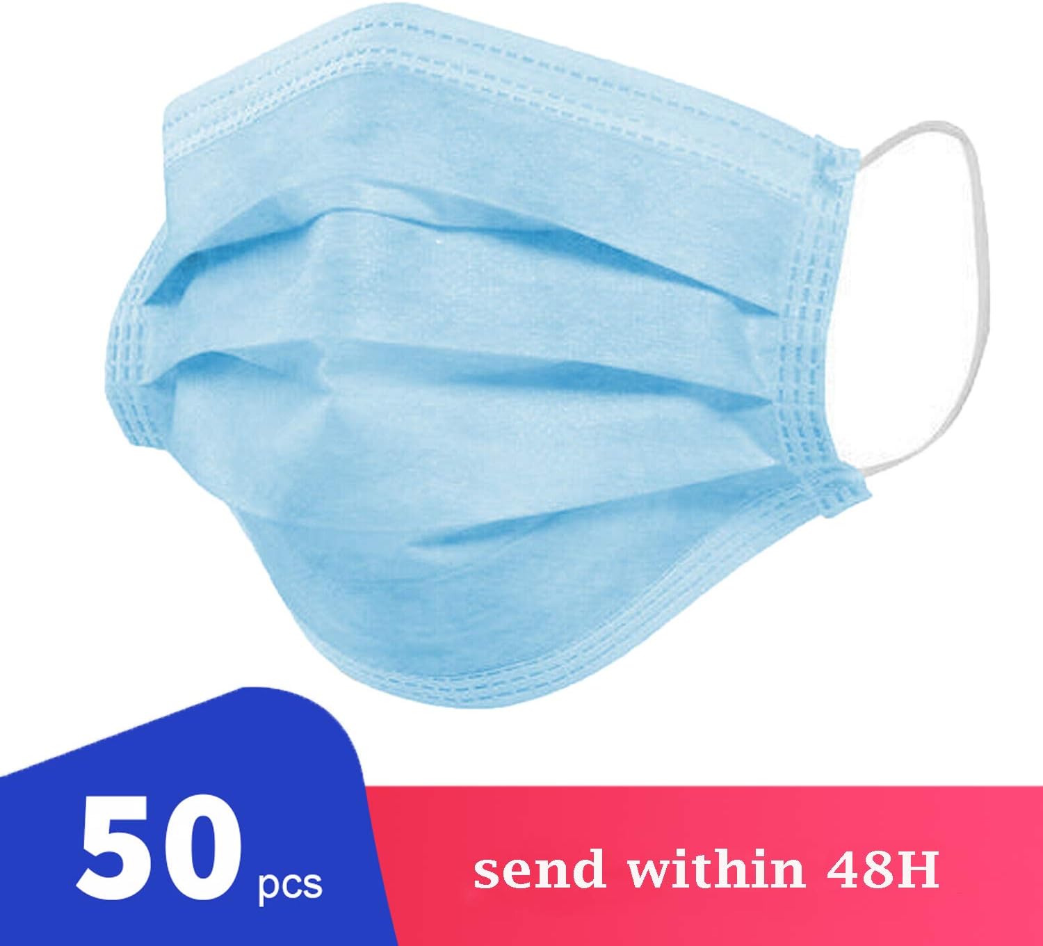 50 PCS Facial Protective Equipment - 3-layer Disposable Air Filter Protection for Kids and Adult
