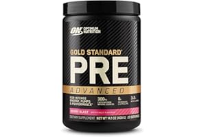 Optimum Nutrition Gold Standard Pre Workout Advanced, with Creatine, Beta-Alanine, Micronized L-Citrulline and Caffeine for Energy, Keto Friendly, Berry Blast, 20 Servings