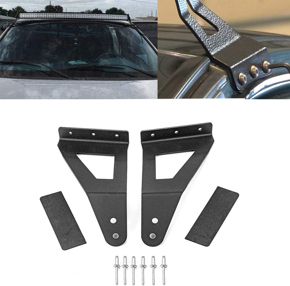 Upper Roof Windshield 52 inch LED Curved Light Bar Mounting